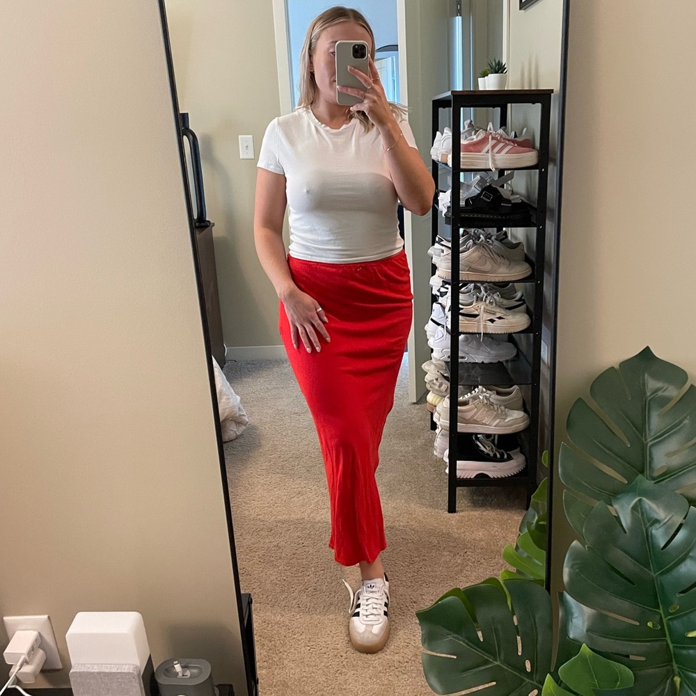 Red Maxi Skirt
